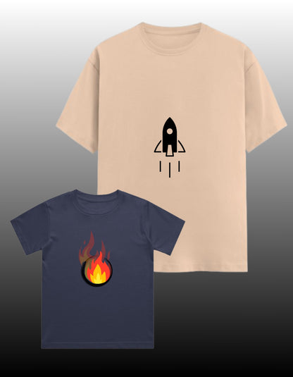 Set of 2 T-Shirts- Parent(unisex) & Son Combo