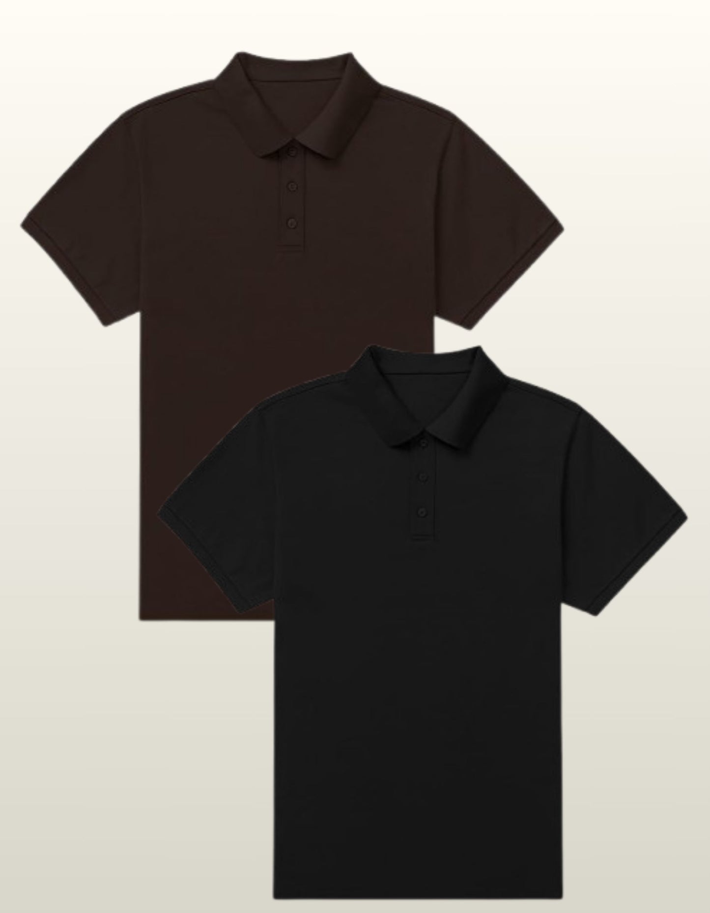 Set of 2 Polos - Coffee Brown & Black