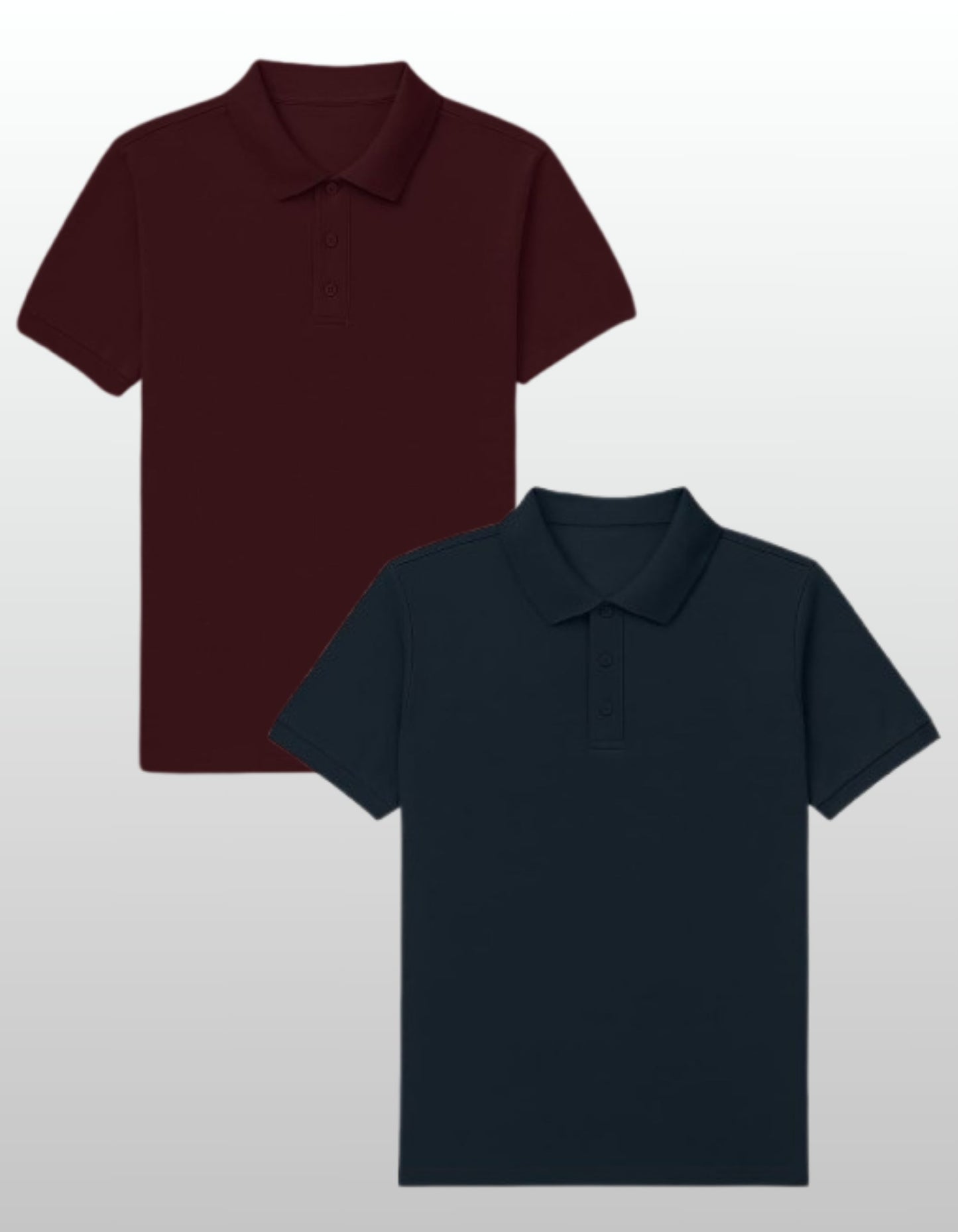 Set of 2 Polos - Maroon & Navy Blue
