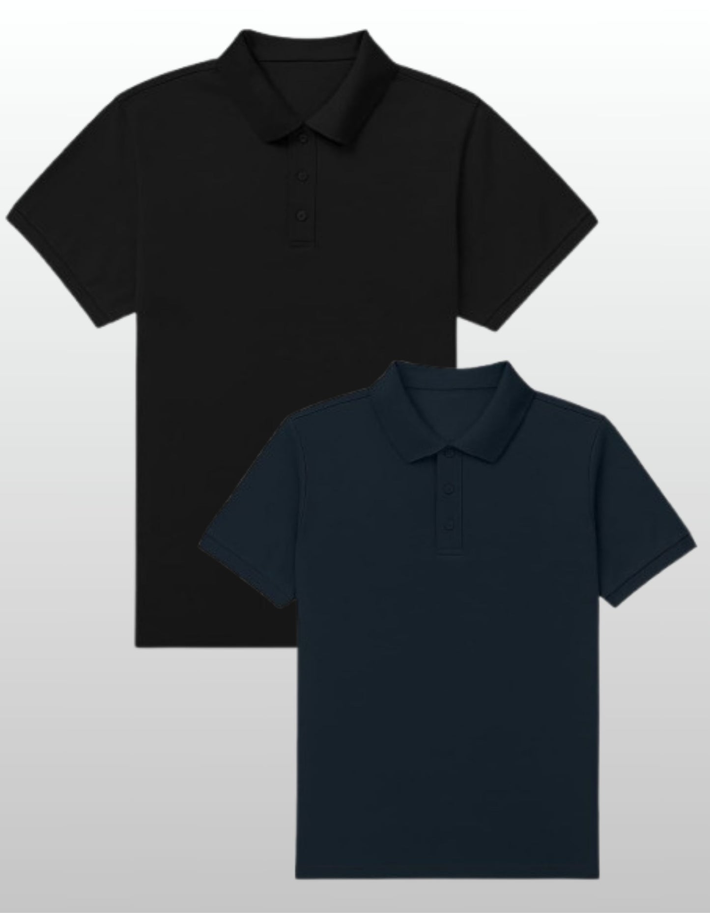 Set of 2 Polos - Black & Navy Blue